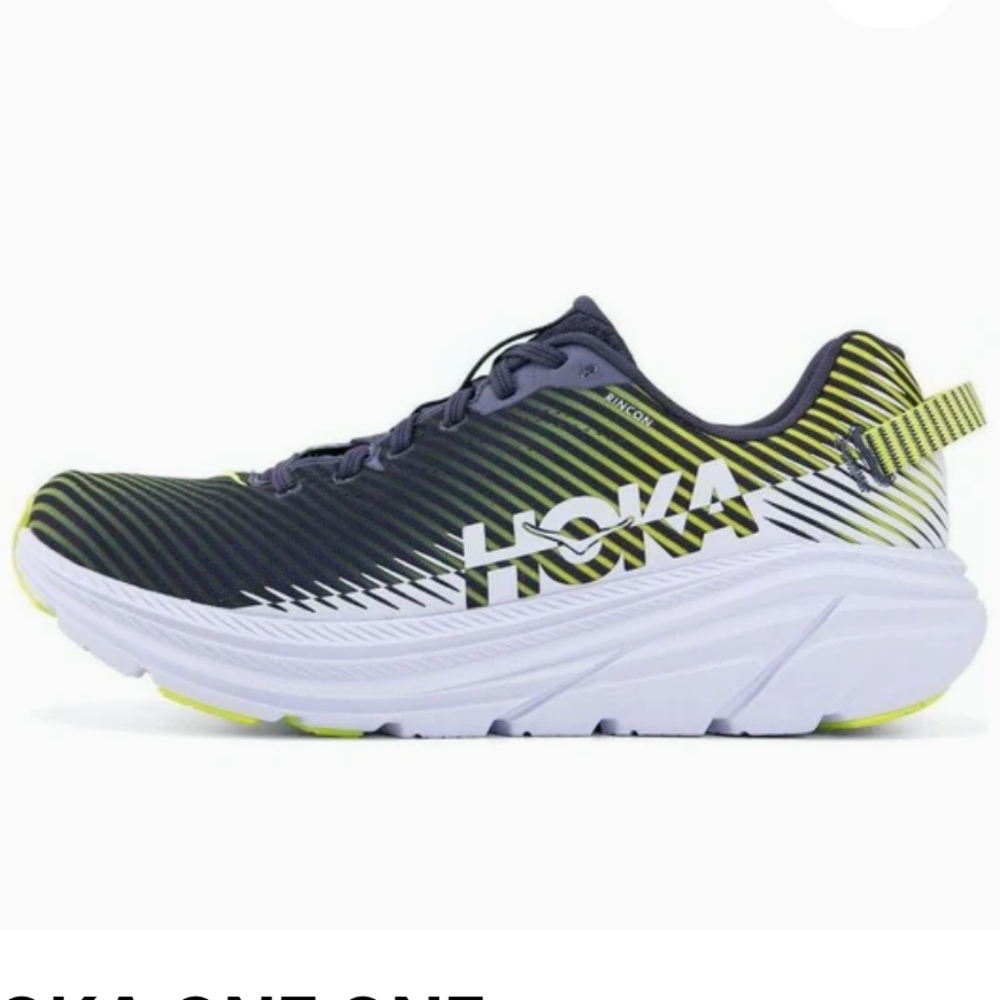 Hoka One One Black and White Athletic Shoes with Oversized Cushioning